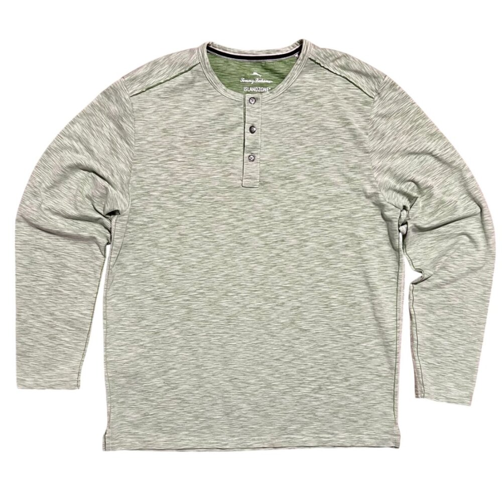 Tommy Bahama Island Zone Beige Long Sleeve Shirt, Men's Medium